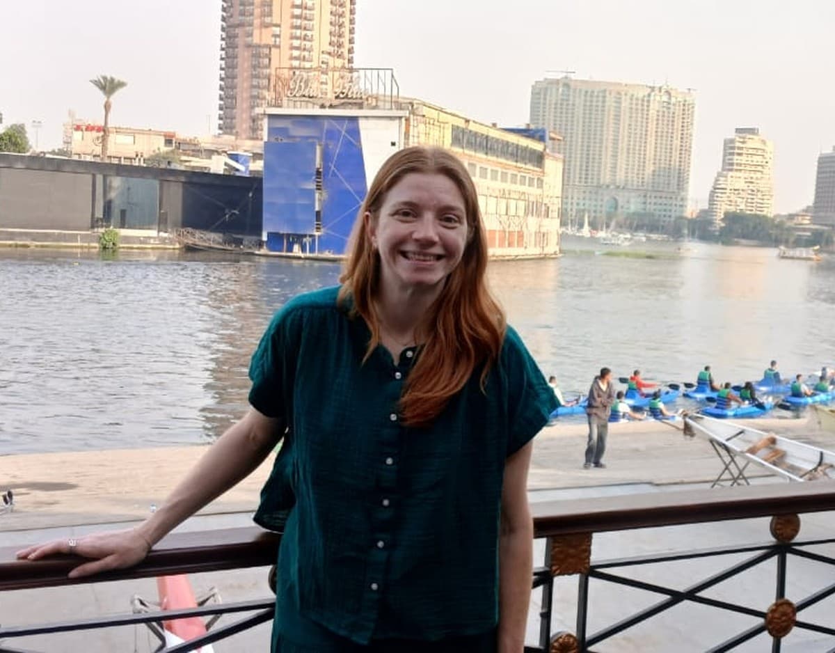 On a balcony over the Nile in Cairo