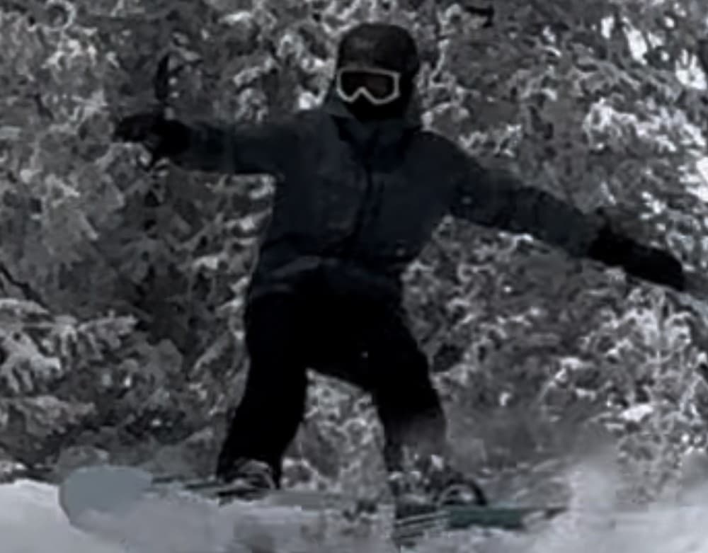 Snowboarding in deep snow